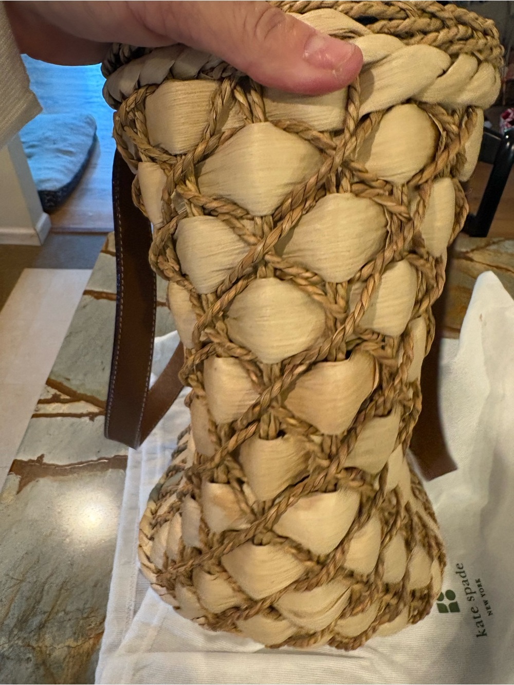 My kate spade woven large straw tote in cream and tan dust bag - Picture 7 of 7